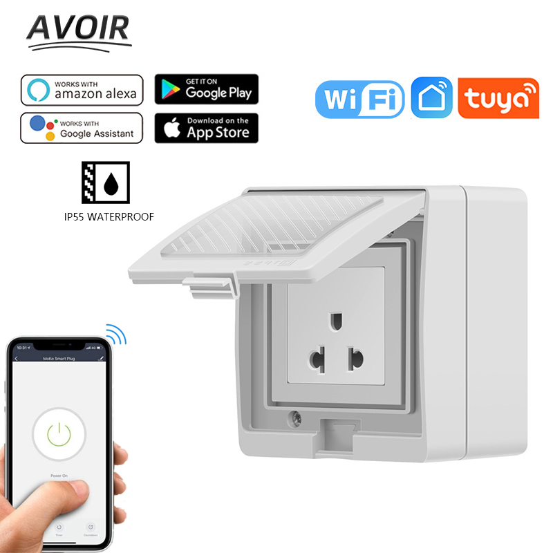Outdoor Power Outlet With Remote Control - Avoir IP55 Tuya Smart Wasserdichte Steckdose