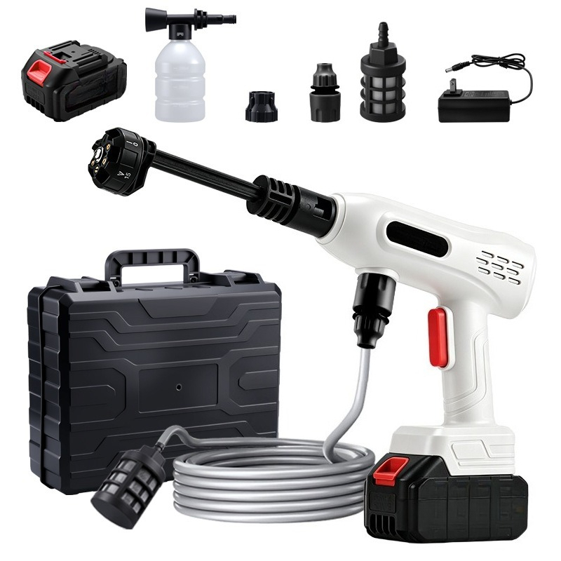 Outdoor Power Washer - Hochdruck-Akku-Autowaschpistole mit Lithium-Batterie, Tragbarer Schaumreiniger für