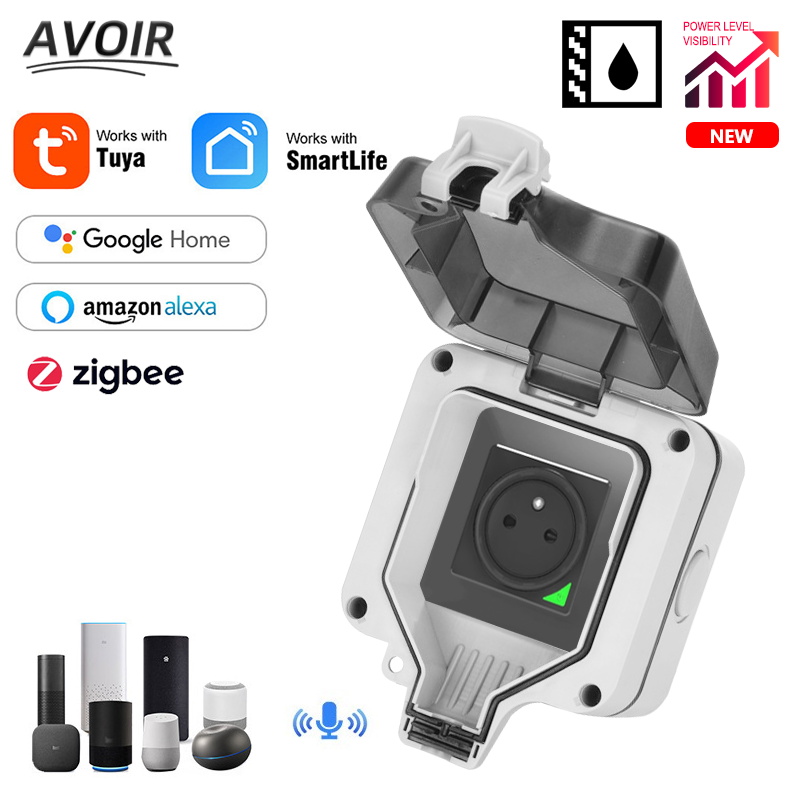 Outdoor Power Outlet With Remote Control - Avoir Zigbee Tuya IP66 Outdoor Wasserdichte