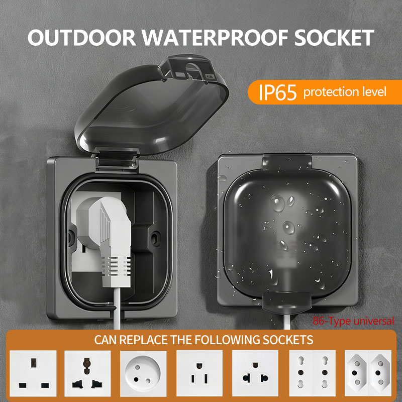 Outdoor Power Usa - IP65 wasserdichte Außensteckdose, 16 A Hochleistungs-Wandplatte,