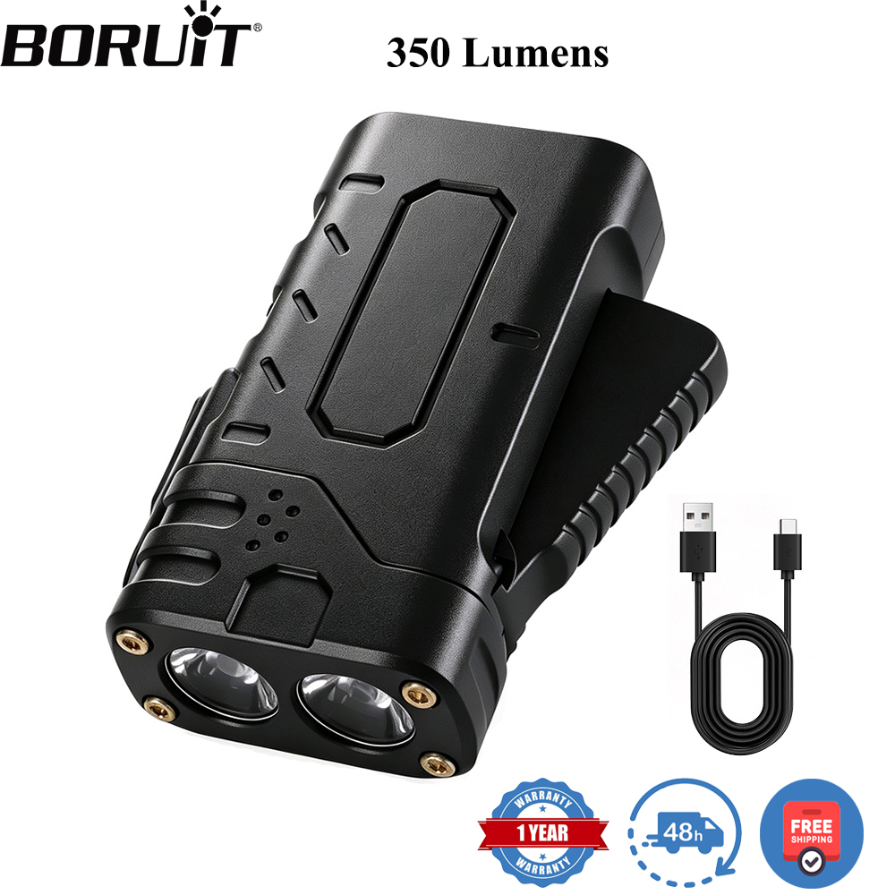 Outdoor Power Supply - BORUIiT Handkurbel-EDC-LED-Taschenlampe, Typ-C wiederaufladbar, selbstbetriebene Taschenlampe,