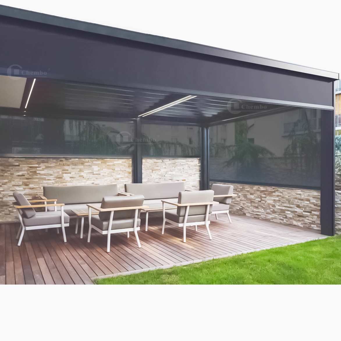 Outdoor Power Roller Shades - Intelligente Steuerung, wasserdichte Jalousien für den