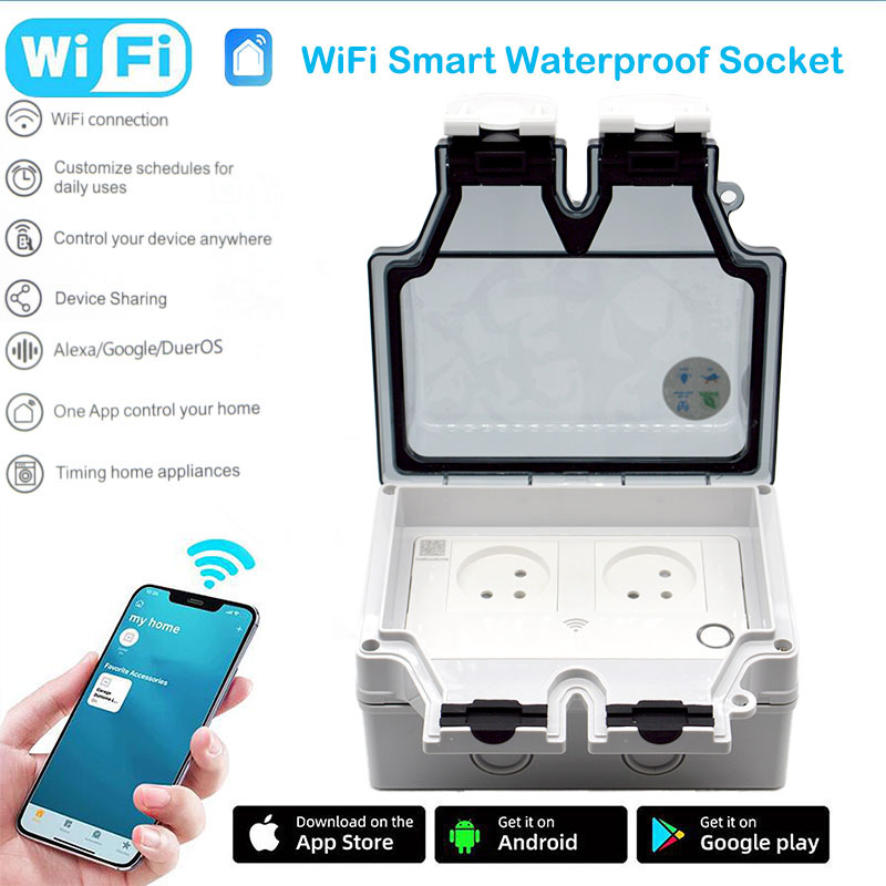 Outdoor Power Outlet With Remote Control - 16A Smart-Steckdose IP66 Wasserdichter Stecker 86er-Typ